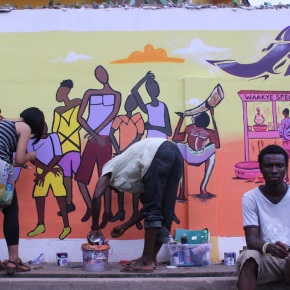It’s not a wall, it’s a mural! Youth and artists “Imagine Accra” in Kanda community